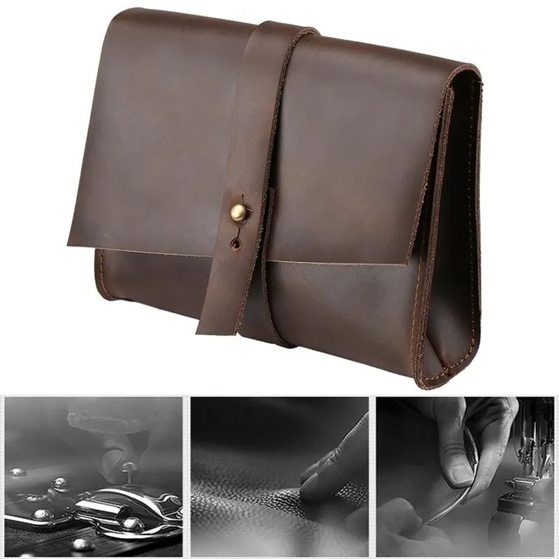 13.3 Inch Genuine Leather Laptop Bag With Power Adapter And Cable Winder