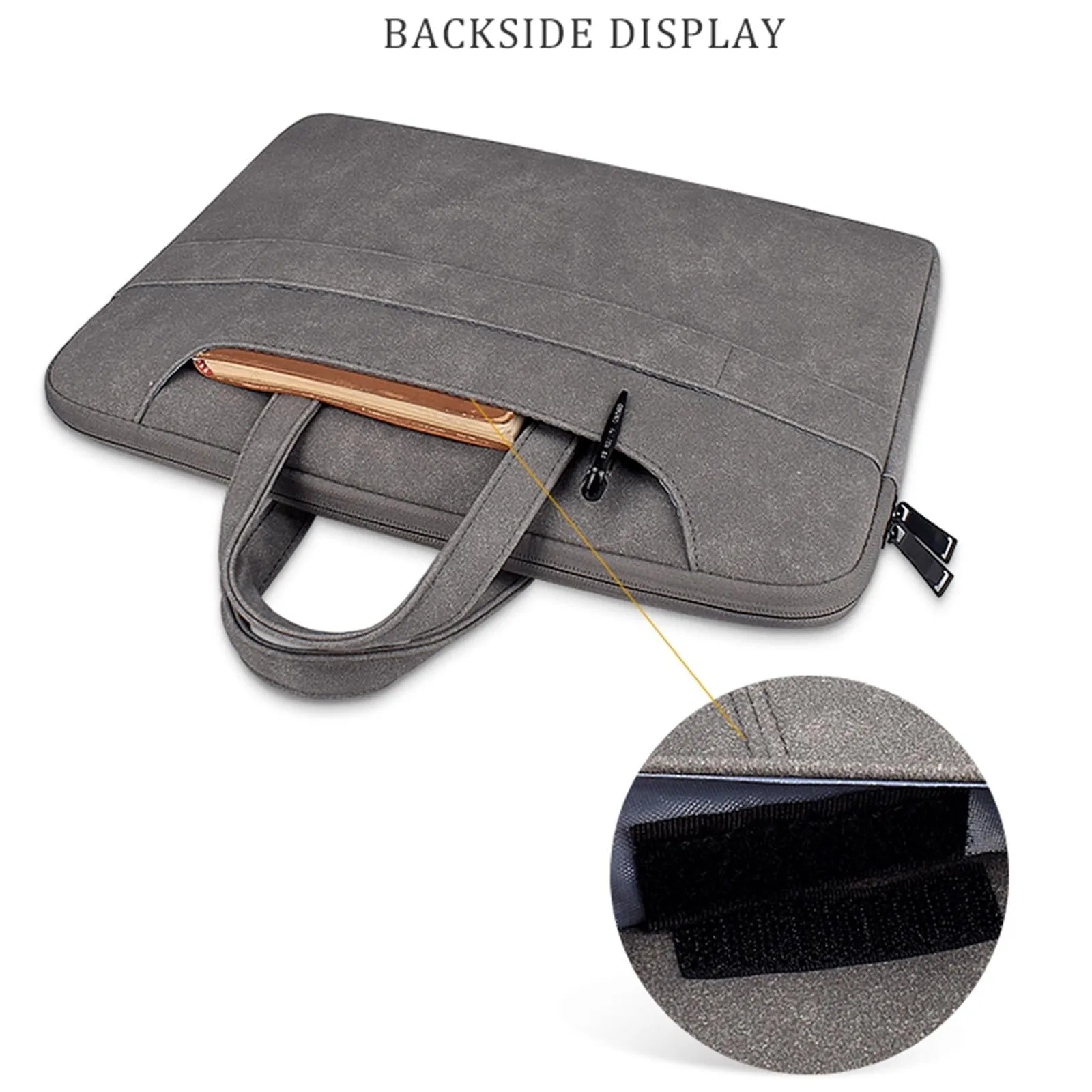 15.6 Inch Detachable Shoulder Laptop Bag - Frosted Pu Business