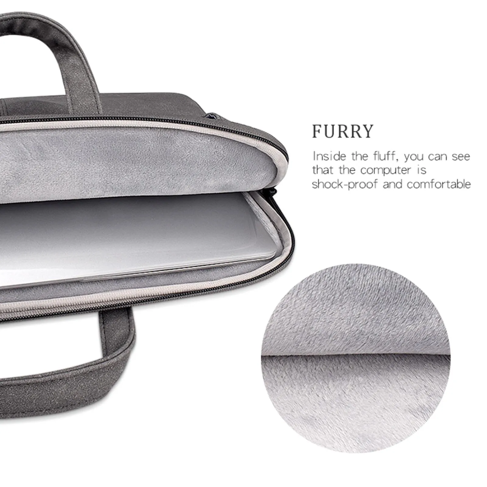 15.6 Inch Detachable Shoulder Laptop Bag - Frosted Pu Business