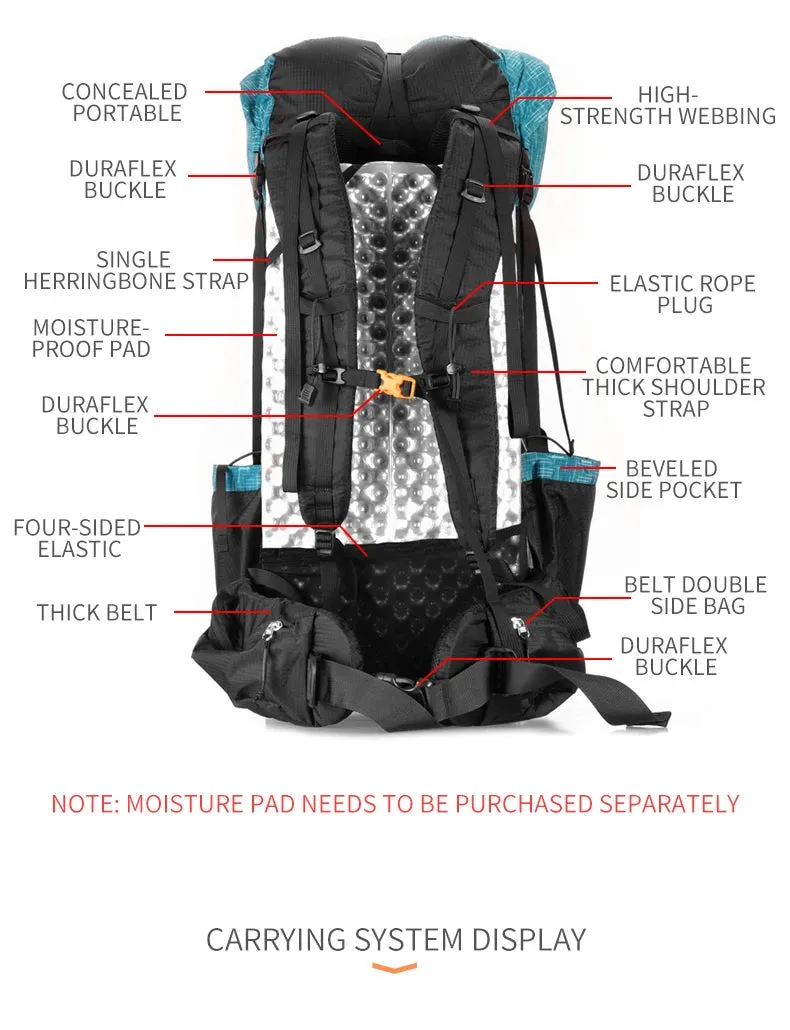 3F UL Gear Water-resistant Hiking Backpack Lightweight Camping Pack Travel Mountaineering Backpacking Trekking Rucksacks 40 16L
