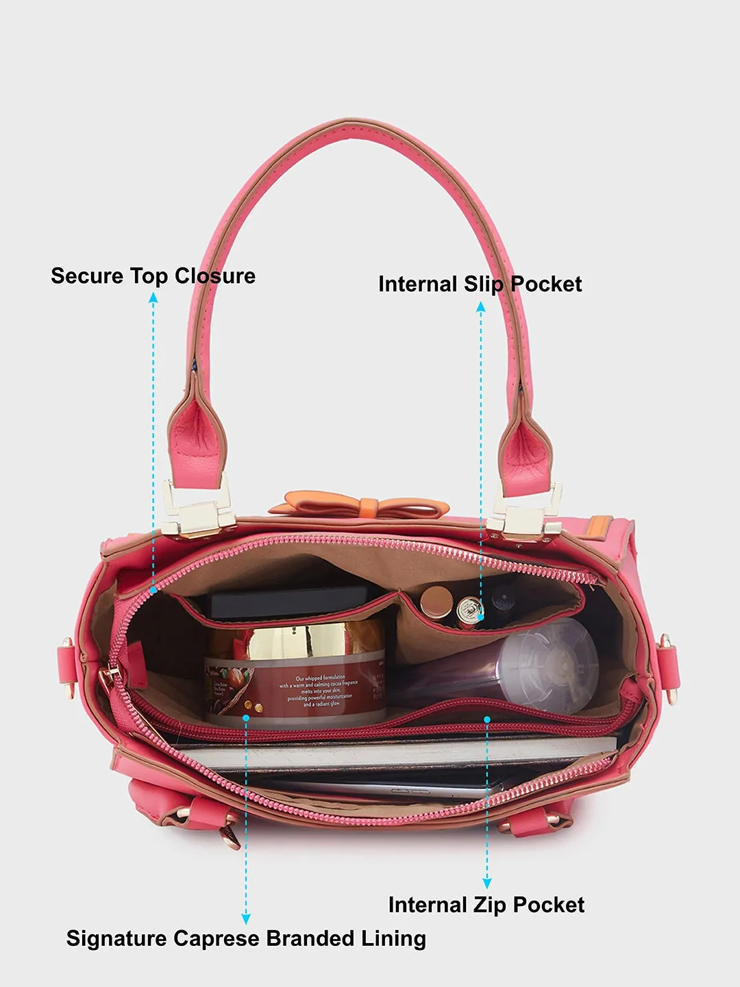 Caprese Amayra Satchel Medium Fuchsia