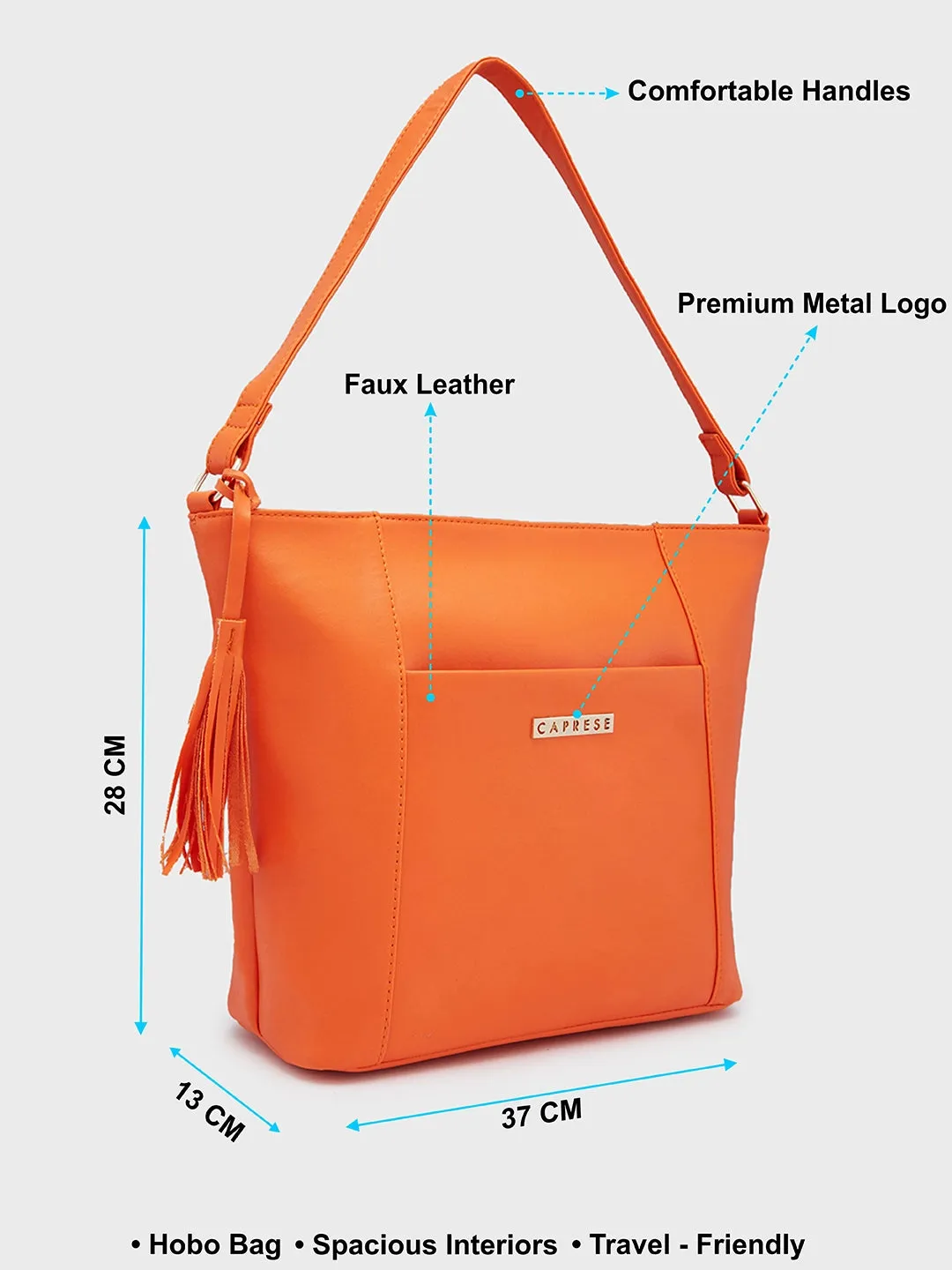 Caprese Sari Hobo Medium Burnt Orange