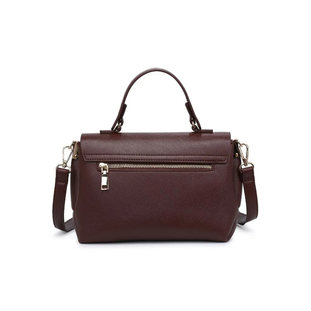 CHOCOLATE PEBBLED VEGAN LEATHER CROSSBODY