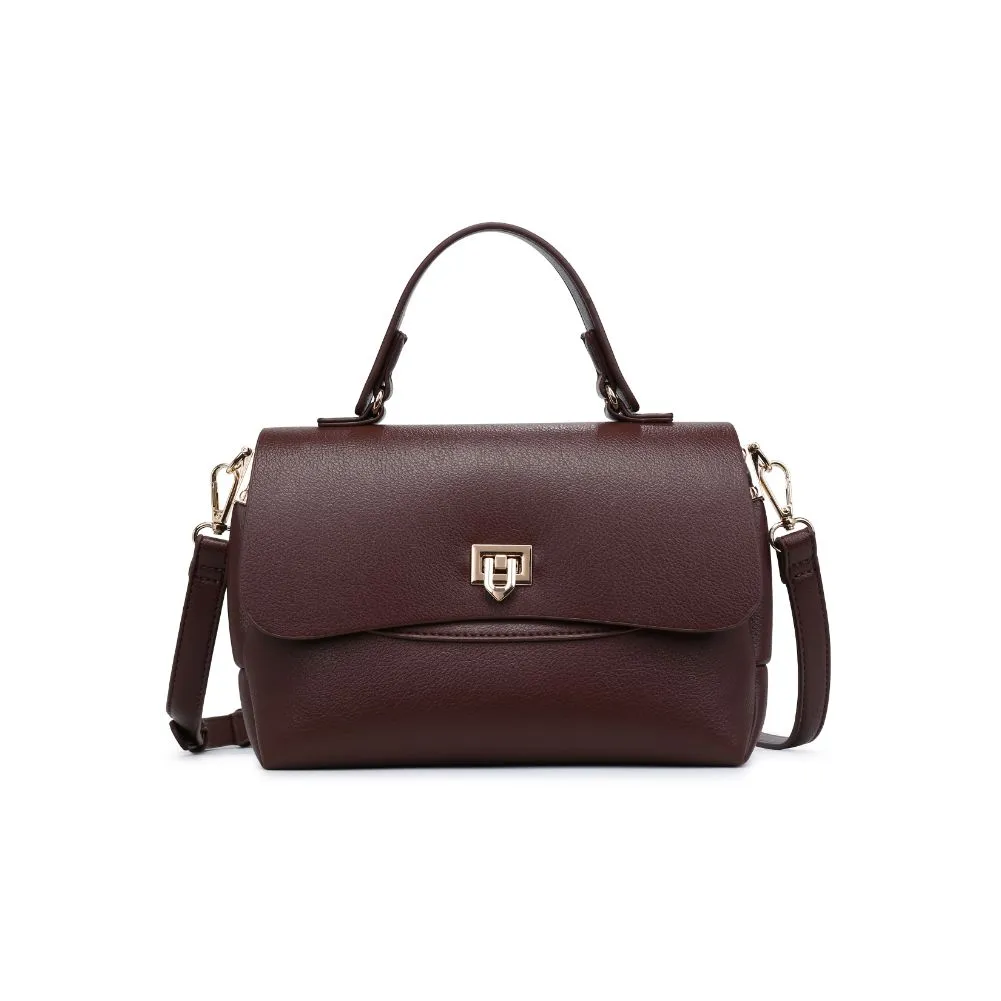 CHOCOLATE PEBBLED VEGAN LEATHER CROSSBODY