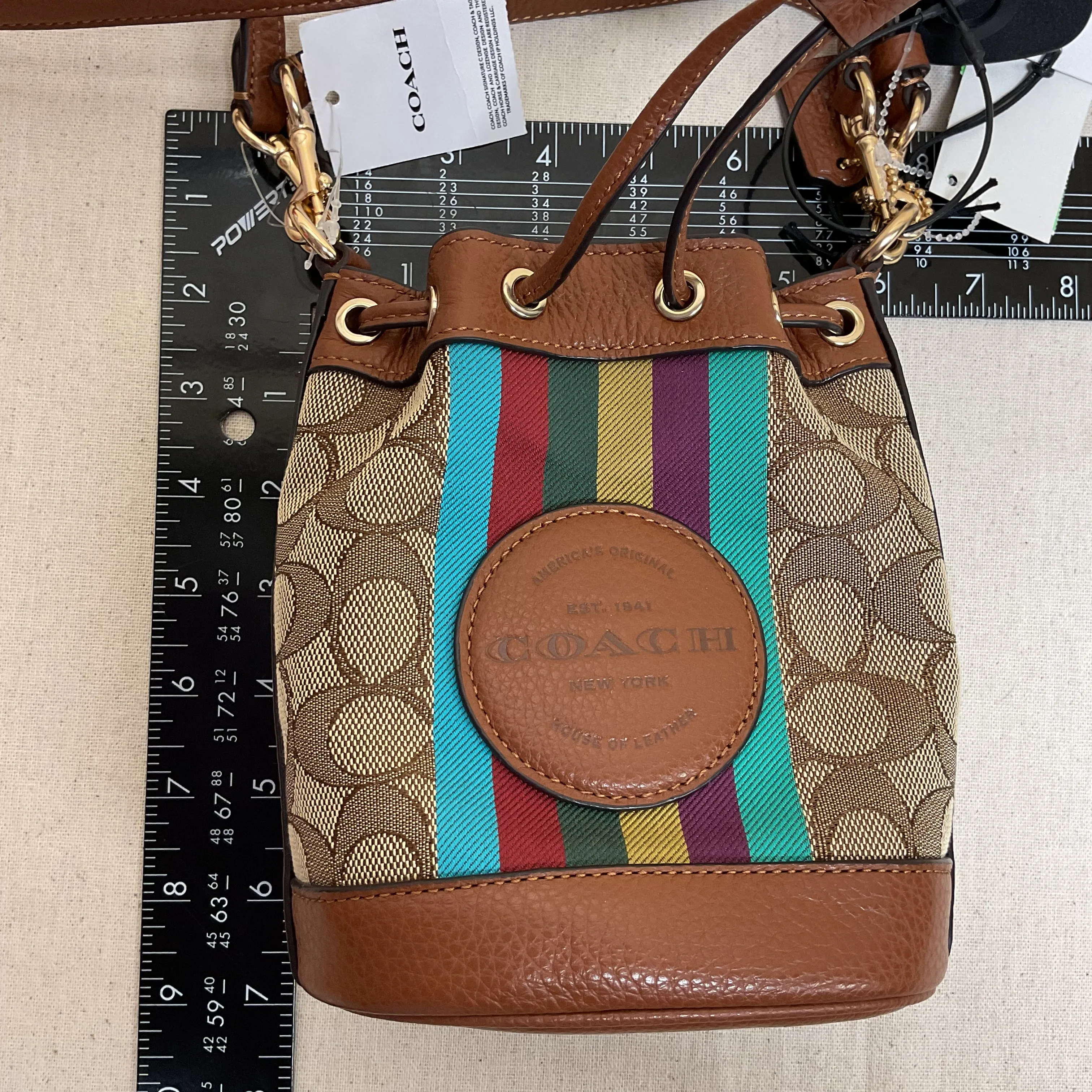 Crossbody Designer By Coach In Brown, Size:Small