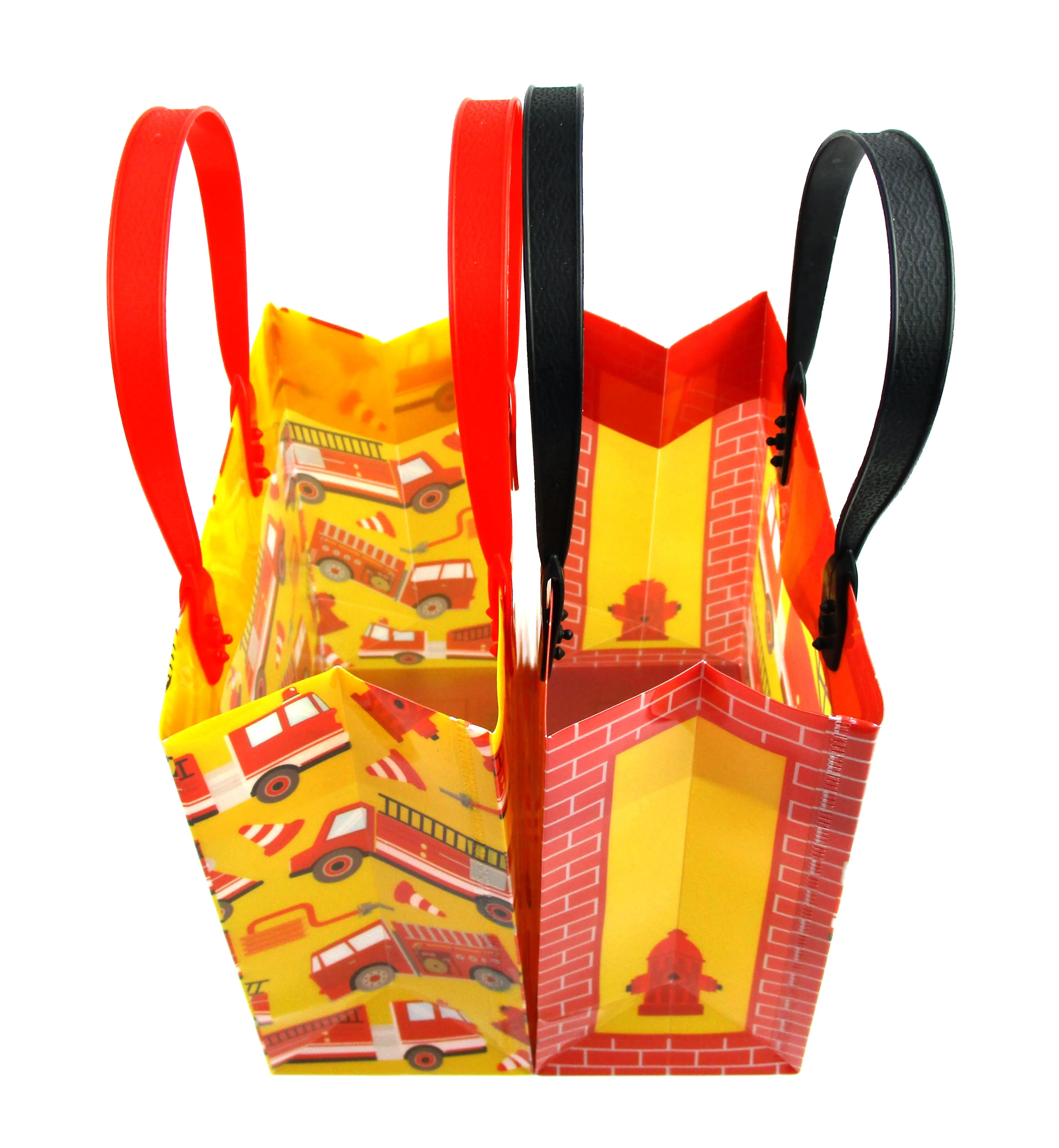 Fire Trucks Party Favor Bags Treat Bags - Set of 6 or 12