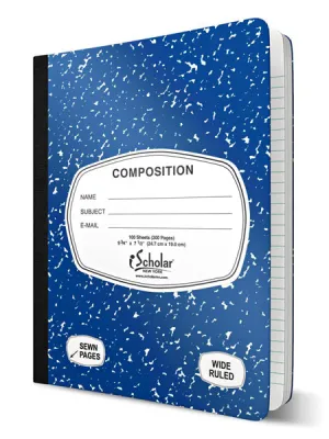 iSCHOLAR - Composition Book Wide Ruled 9.75 x 7.5 Inches - 100 Sheets