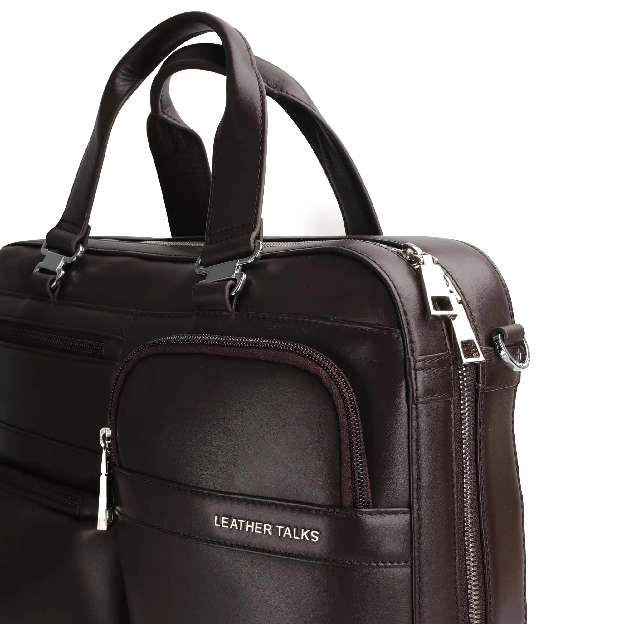 Jacob | Leather Briefcase For Men | 100% Genuine Leather | For Office Use | Colour: Black & Brown