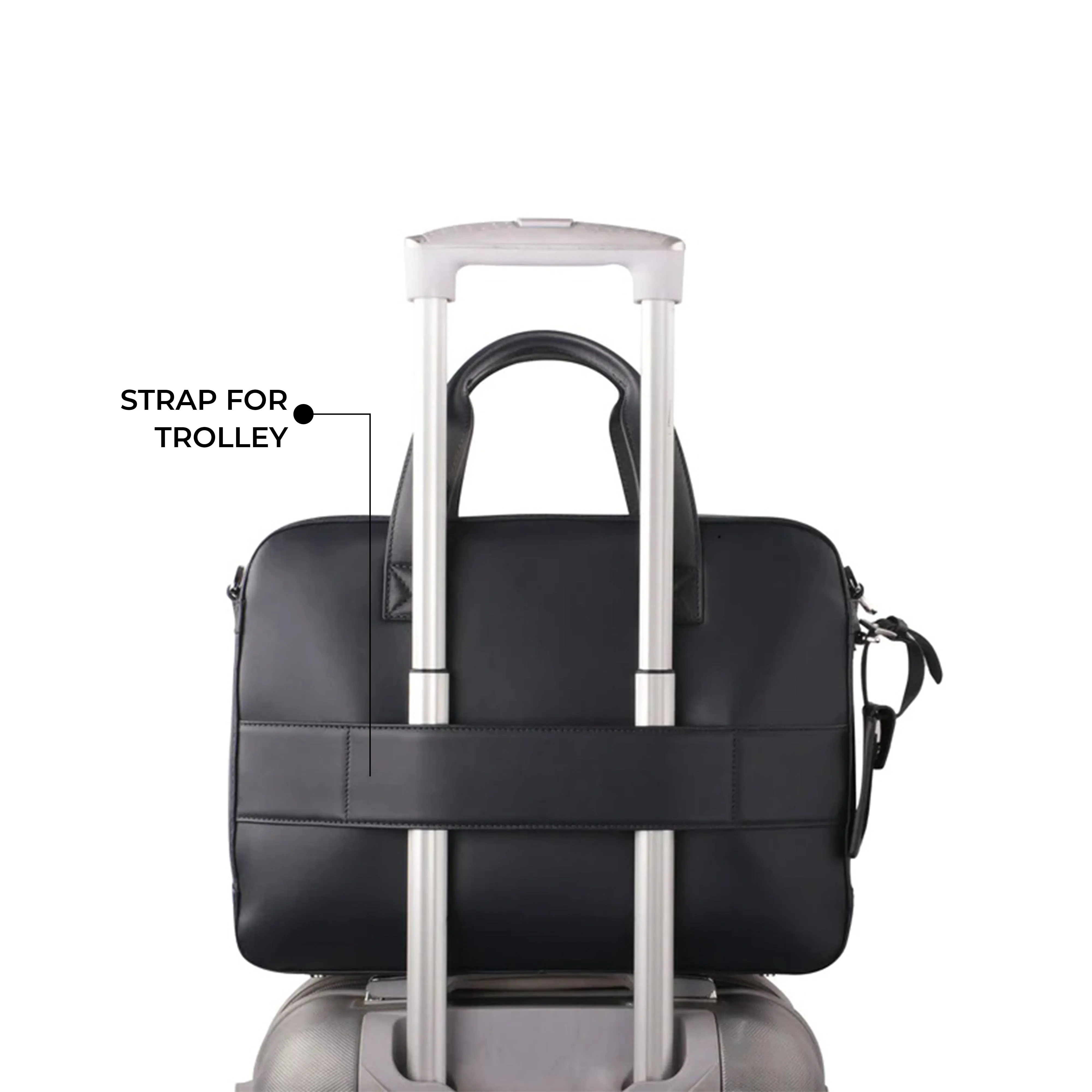 Jacob | Leather Briefcase For Men | 100% Genuine Leather | For Office Use | Colour: Black & Brown