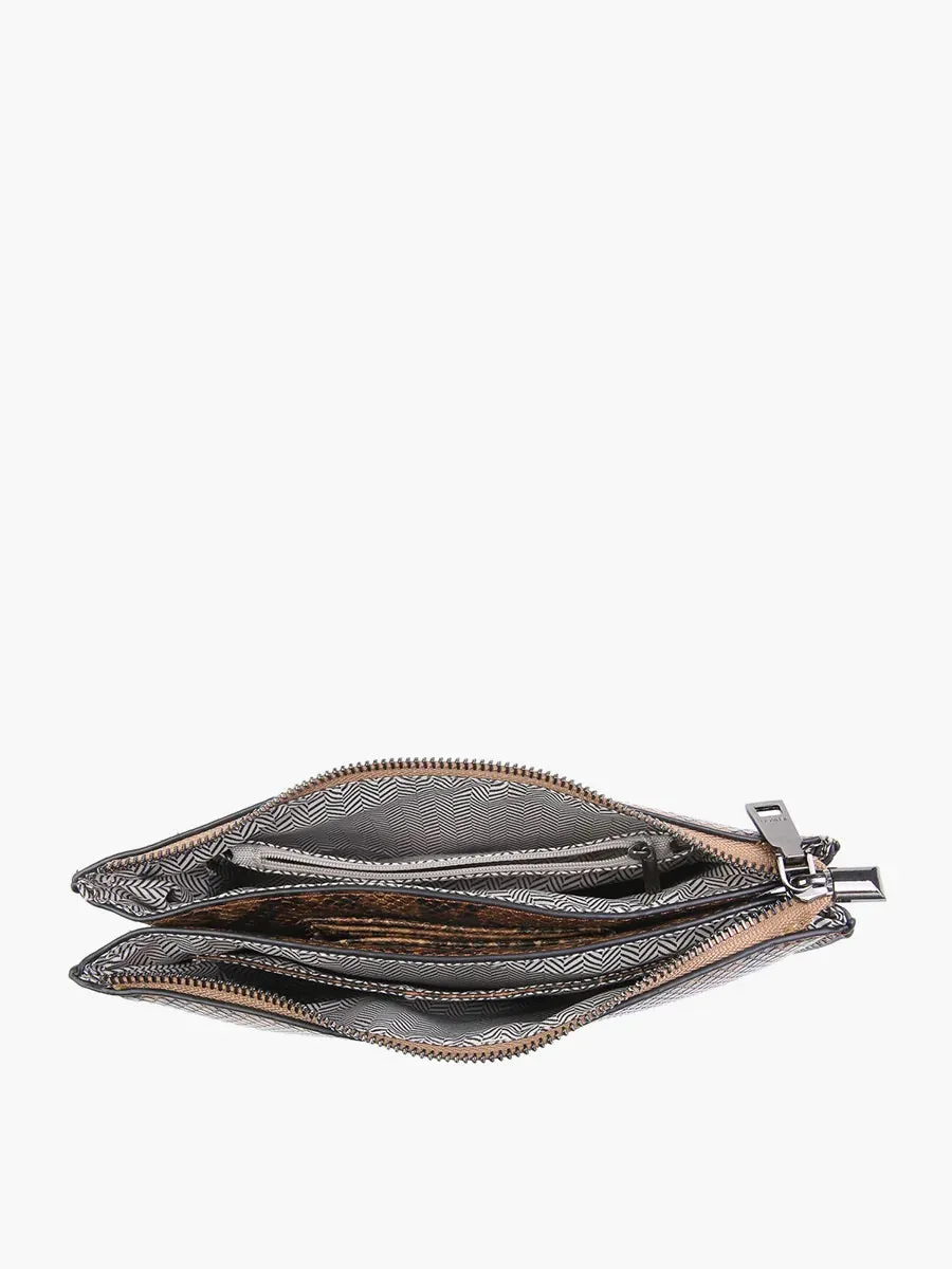 Jen & Co Mila Monogramable Clutch Crossbody In Tiger Print