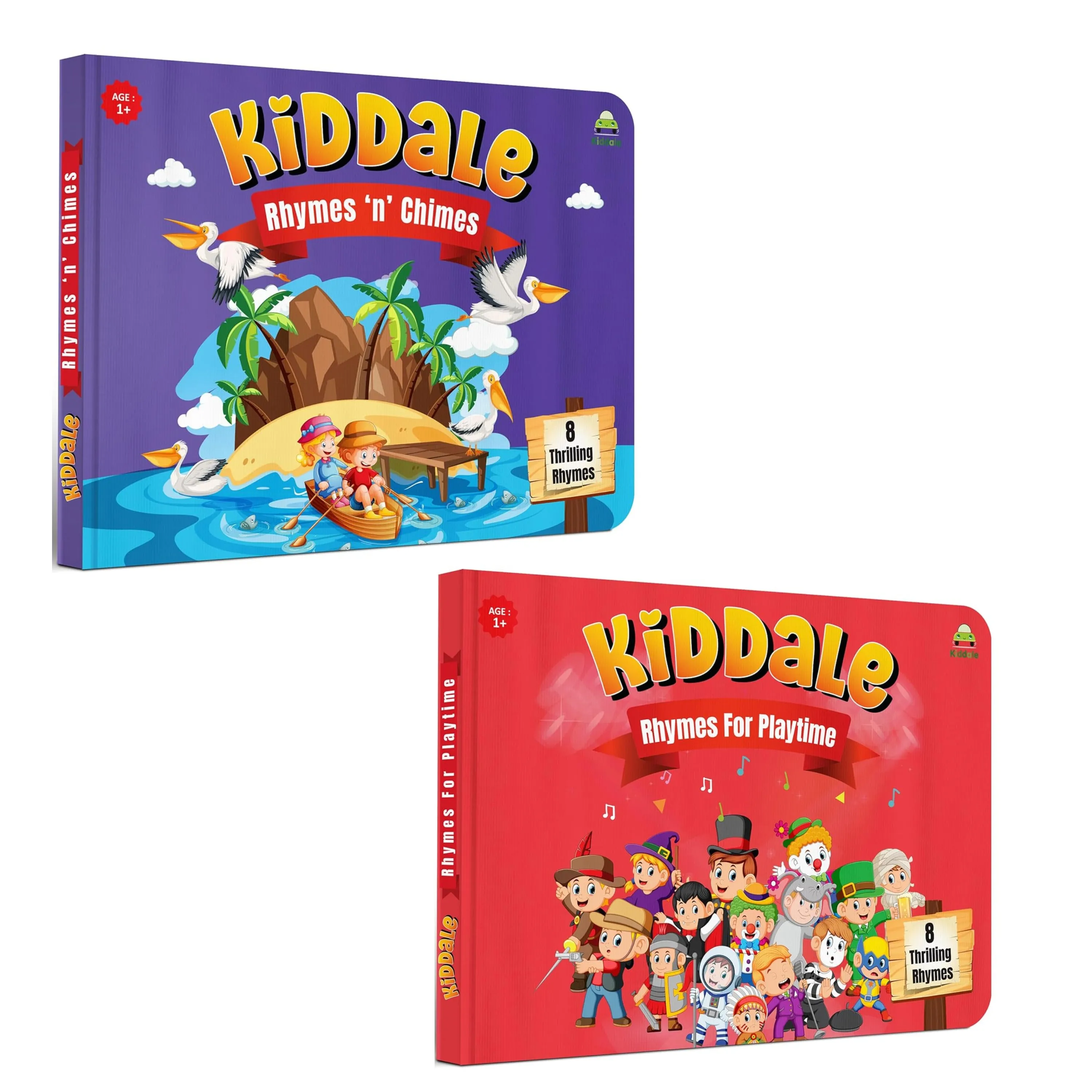 Kiddale Pack of 3: Music on the Farm  Sound Book   2 Non-Sound Board Books - Rhymes for Chimes and Rhymes for Playtime | Best Alternative to Mobile Phone and Laptop| Perfect Gift for Kids Aged 2-5