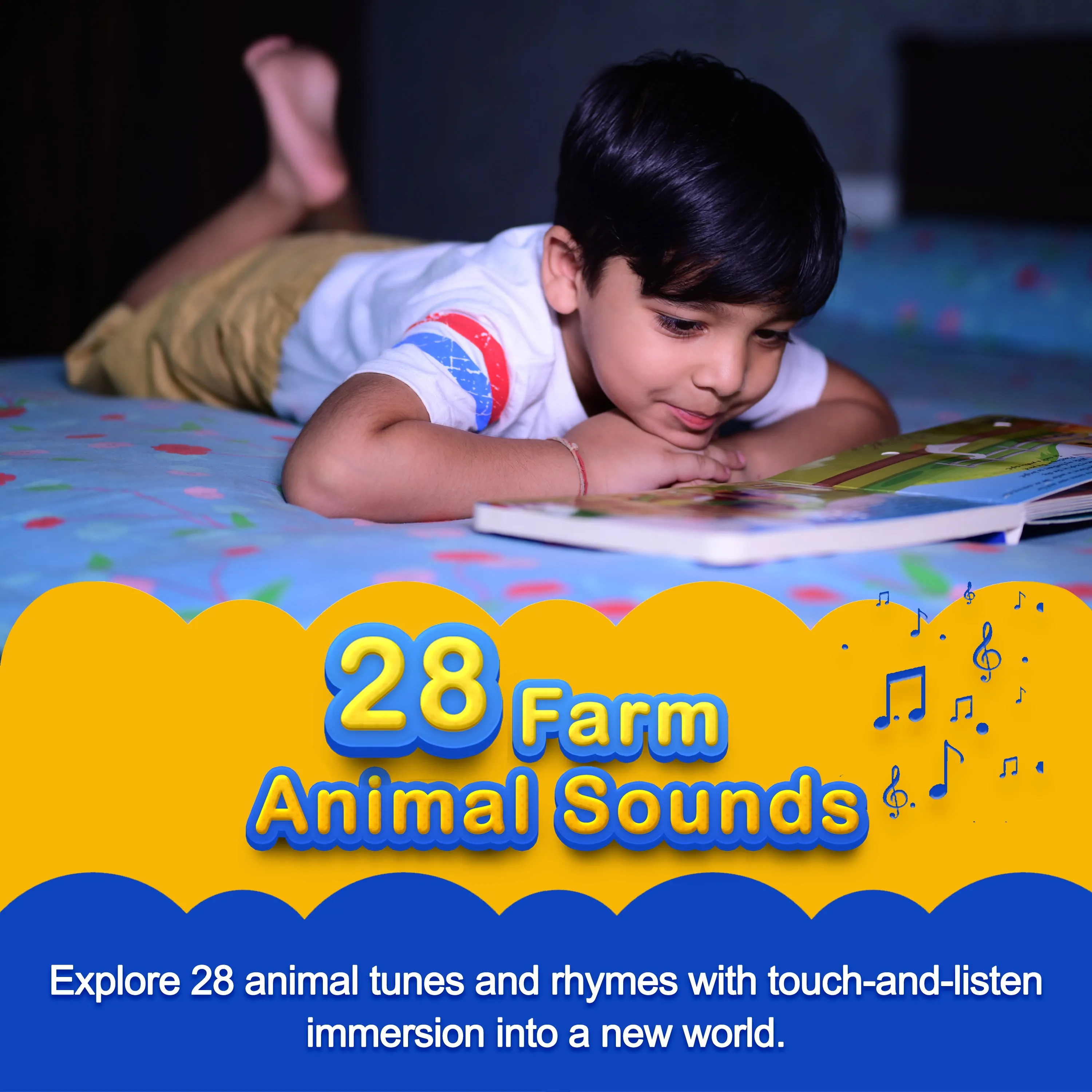 Kiddale Pack of 3: Music on the Farm  Sound Book   2 Non-Sound Board Books - Rhymes for Chimes and Rhymes for Playtime | Best Alternative to Mobile Phone and Laptop| Perfect Gift for Kids Aged 2-5