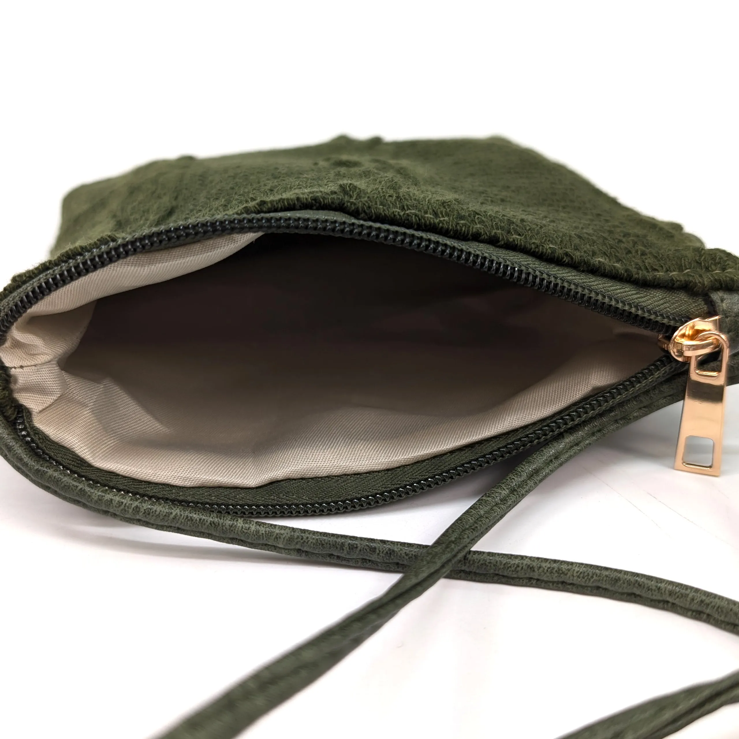Knitted Crossbody Bag - Dark Green