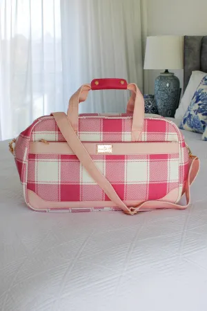 Laila Pink & White Tartan Duffle Bag
