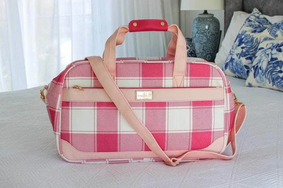Laila Pink & White Tartan Duffle Bag