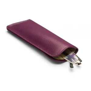 Large Leather Glasses Case - Purple