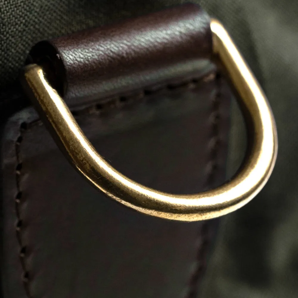 Olive Waxed Cotton & Leather Briefcase