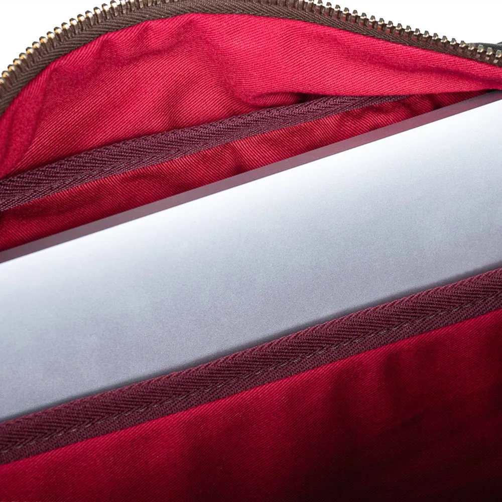 Olive Waxed Cotton & Leather Briefcase