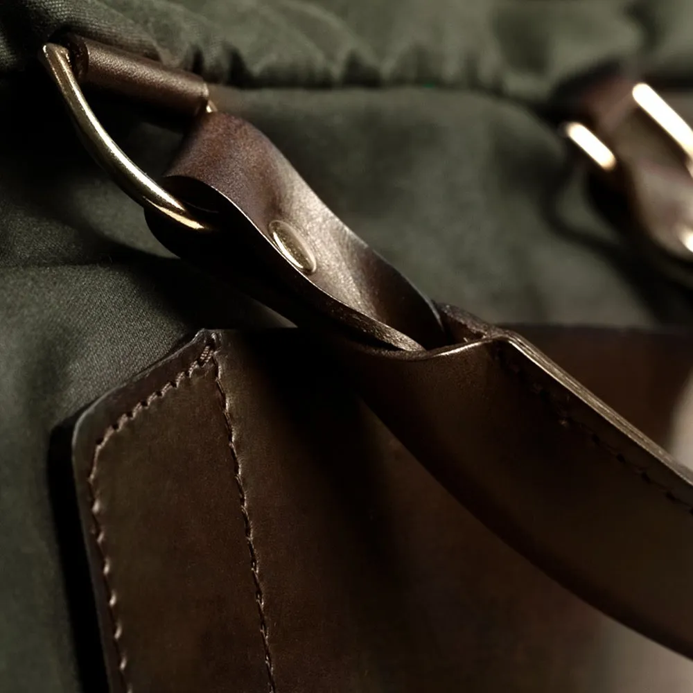 Olive Waxed Cotton & Leather Briefcase