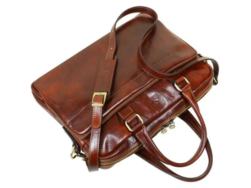Orlando - Leather Briefcase Laptop Bag