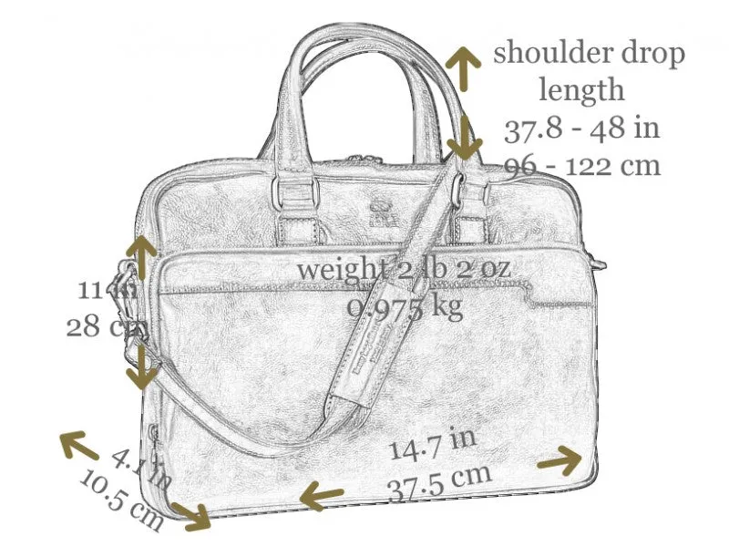 Orlando - Leather Briefcase Laptop Bag