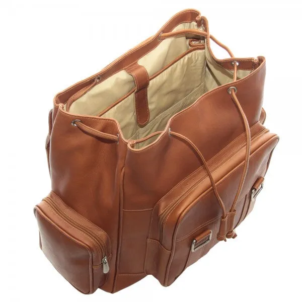 Piel Leather Double Loop Flap Over Laptop Backpack