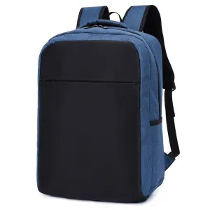 Quality Multipurpose BackPack With Breathable Back And USB Charging Port- Black/Blue