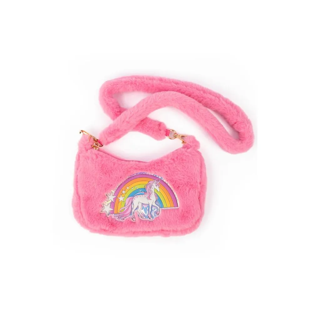 Rainbow Cuddle Crossbody Purse, Pink