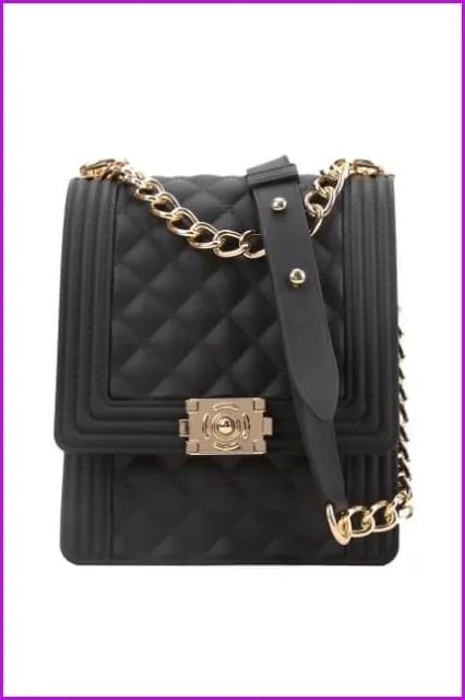 Rainbow Vertical Rhombic Bag Diagonal Bag Chain Jelly Bag F644