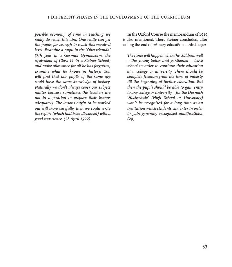 Rudolf Steiner's Curriculum for Steiner-Waldorf Schools