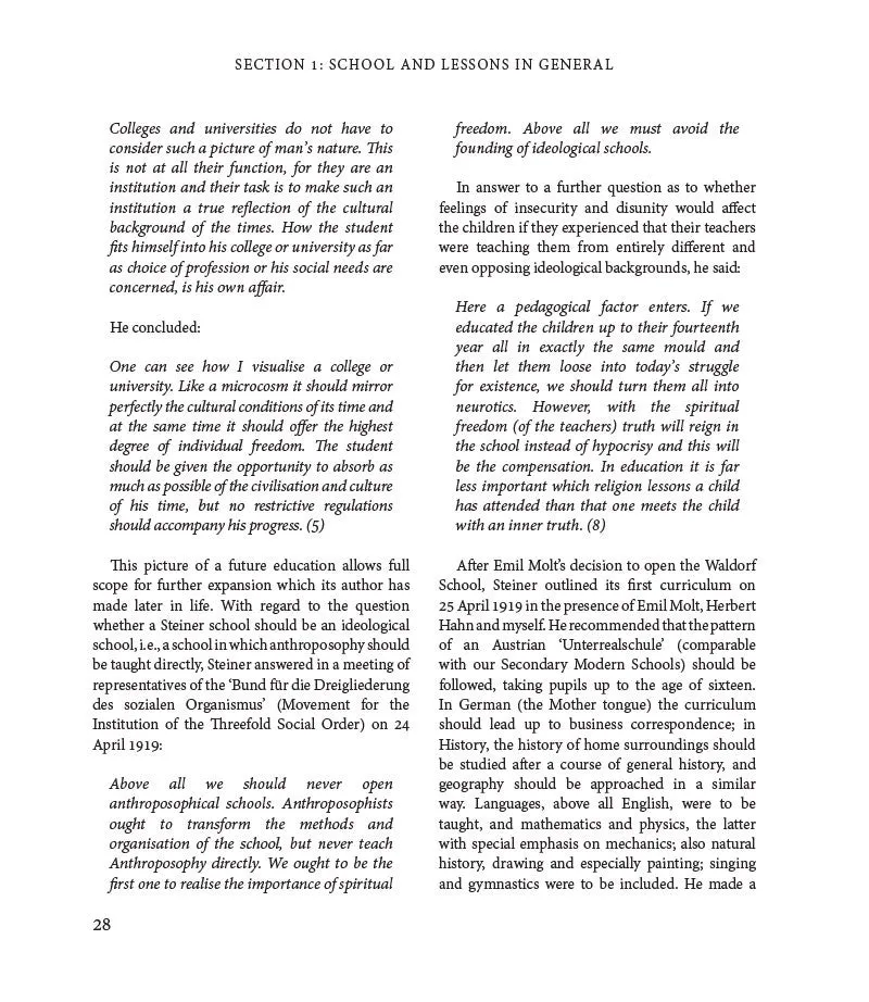Rudolf Steiner's Curriculum for Steiner-Waldorf Schools