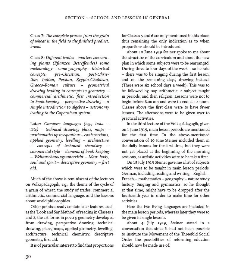 Rudolf Steiner's Curriculum for Steiner-Waldorf Schools