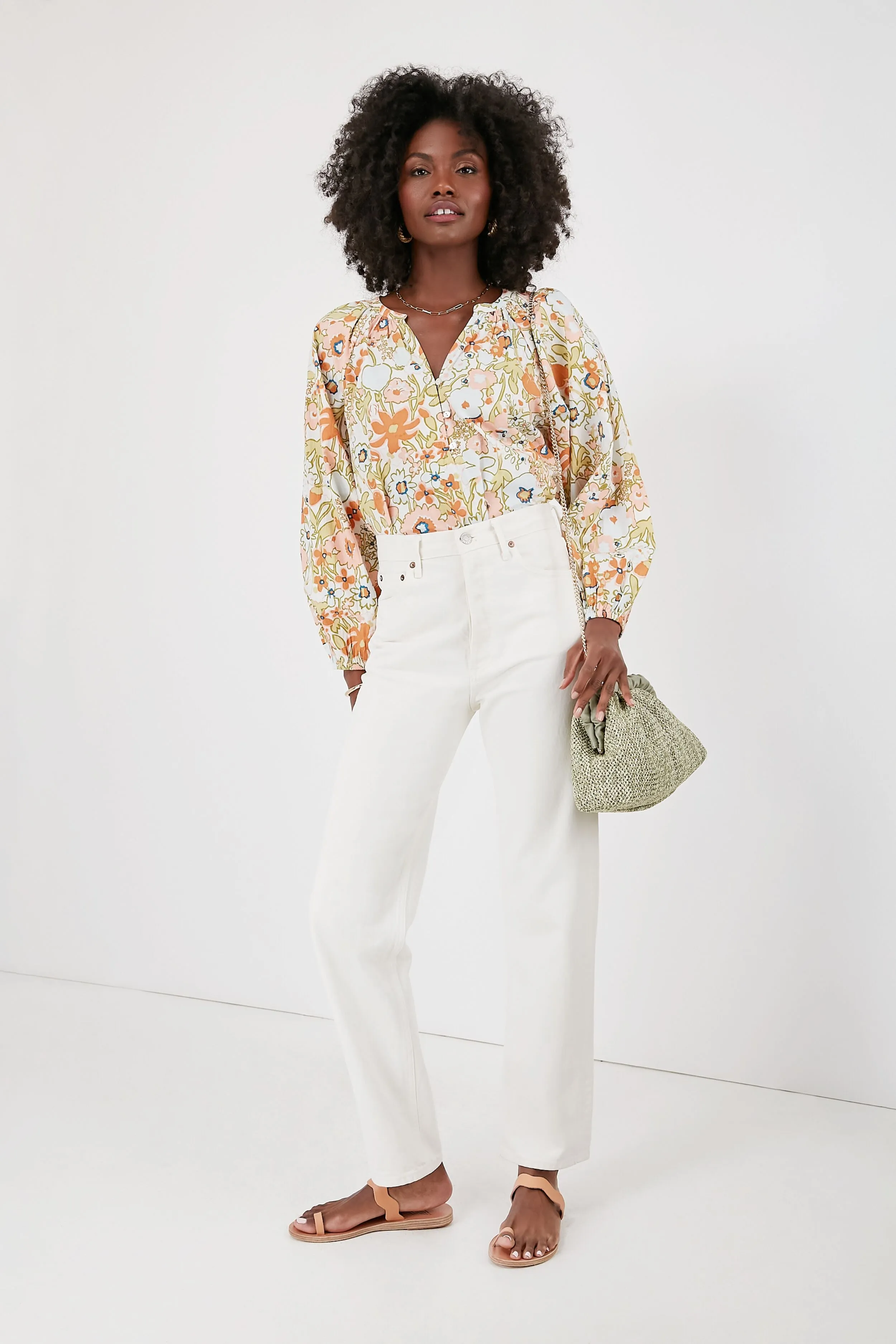 Sage Straw Delvina Clutch