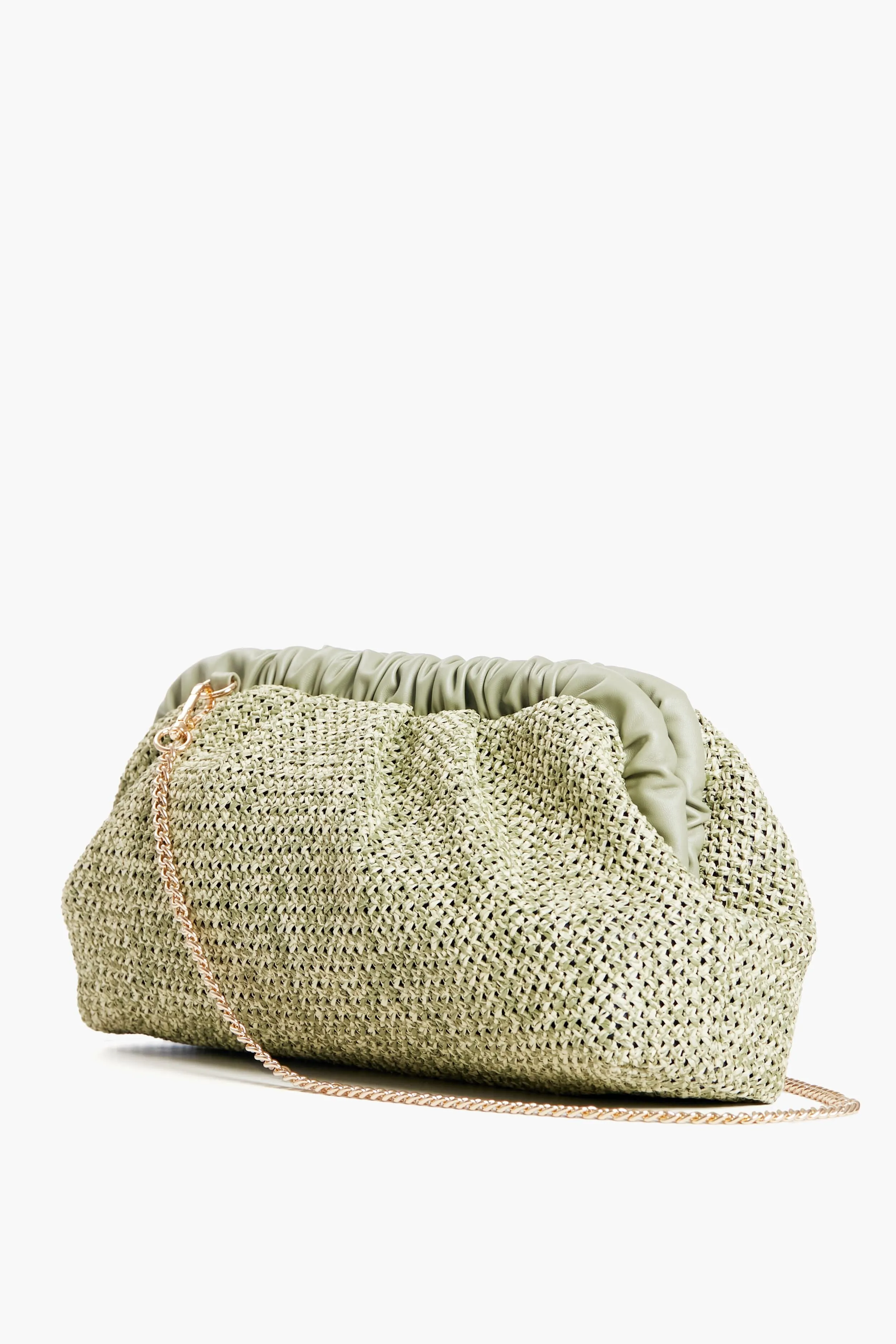 Sage Straw Delvina Clutch