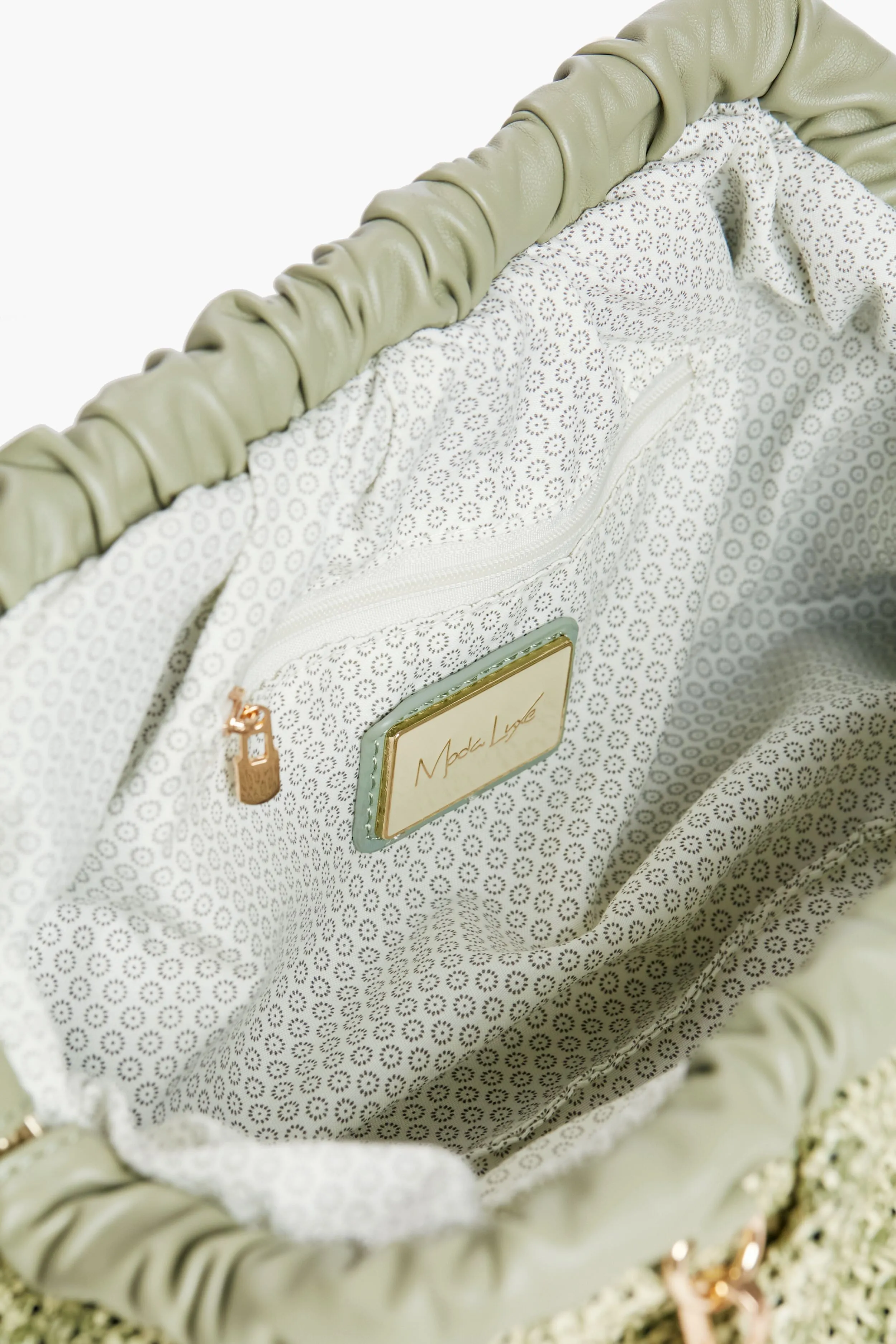 Sage Straw Delvina Clutch