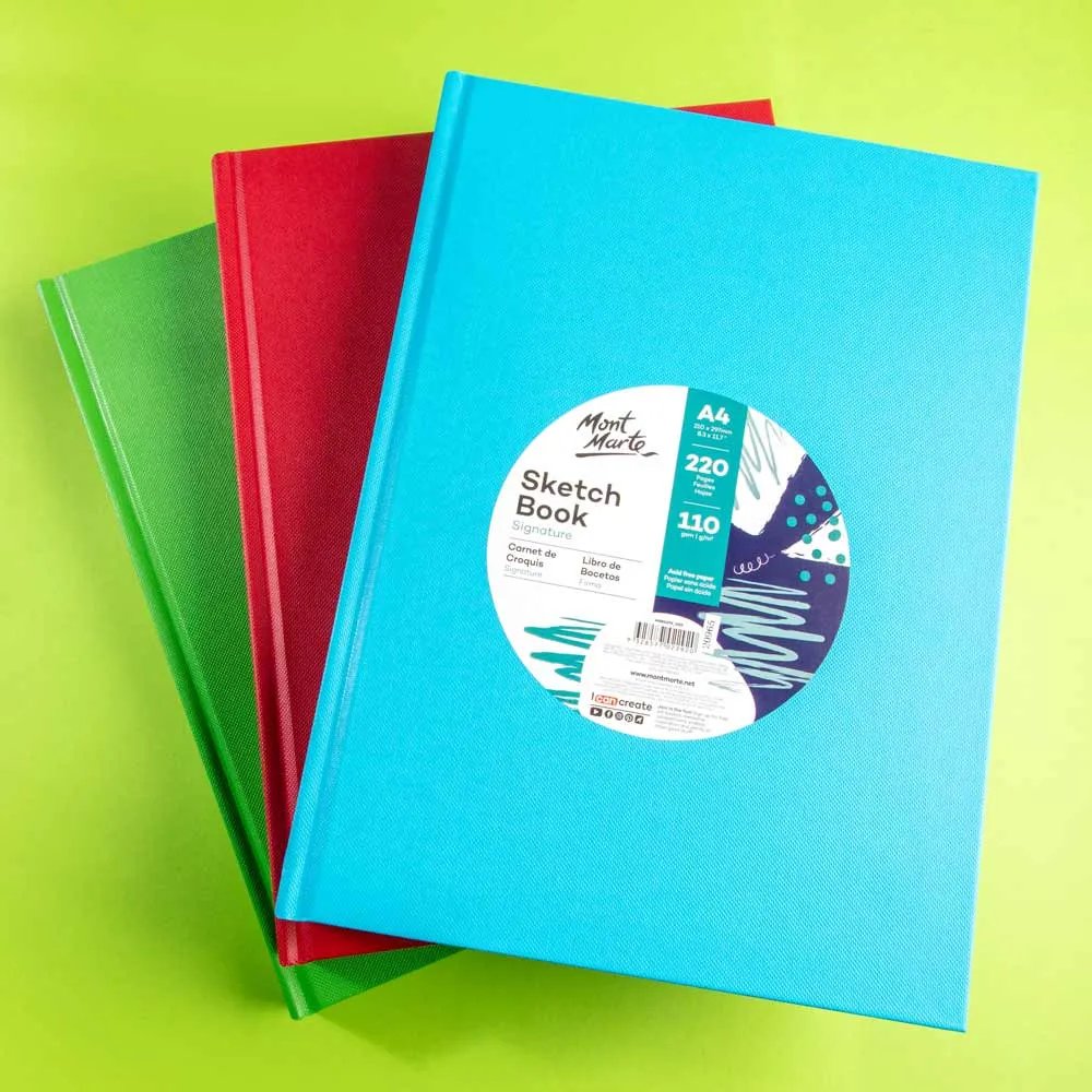 Sketch Book Signature A4 220 Pages 110gsm - Red