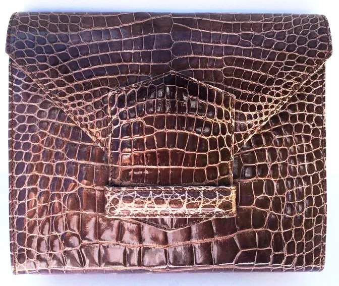 SUAREZ NEW YORK ALLIGATOR ENVELOPE CLUTCH
