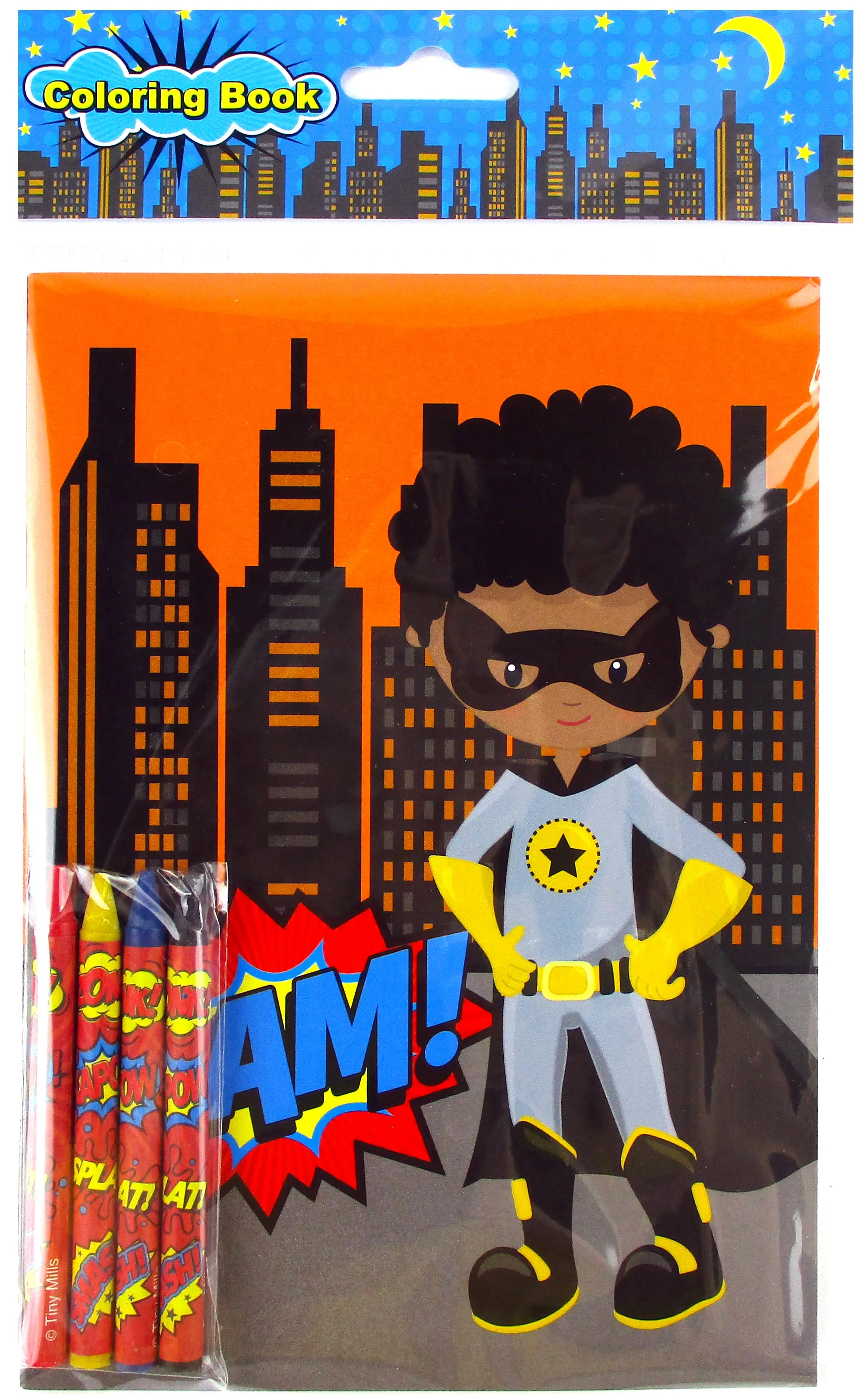 Superhero Coloring Books with Crayons Party Favors - Set of 6 or 12