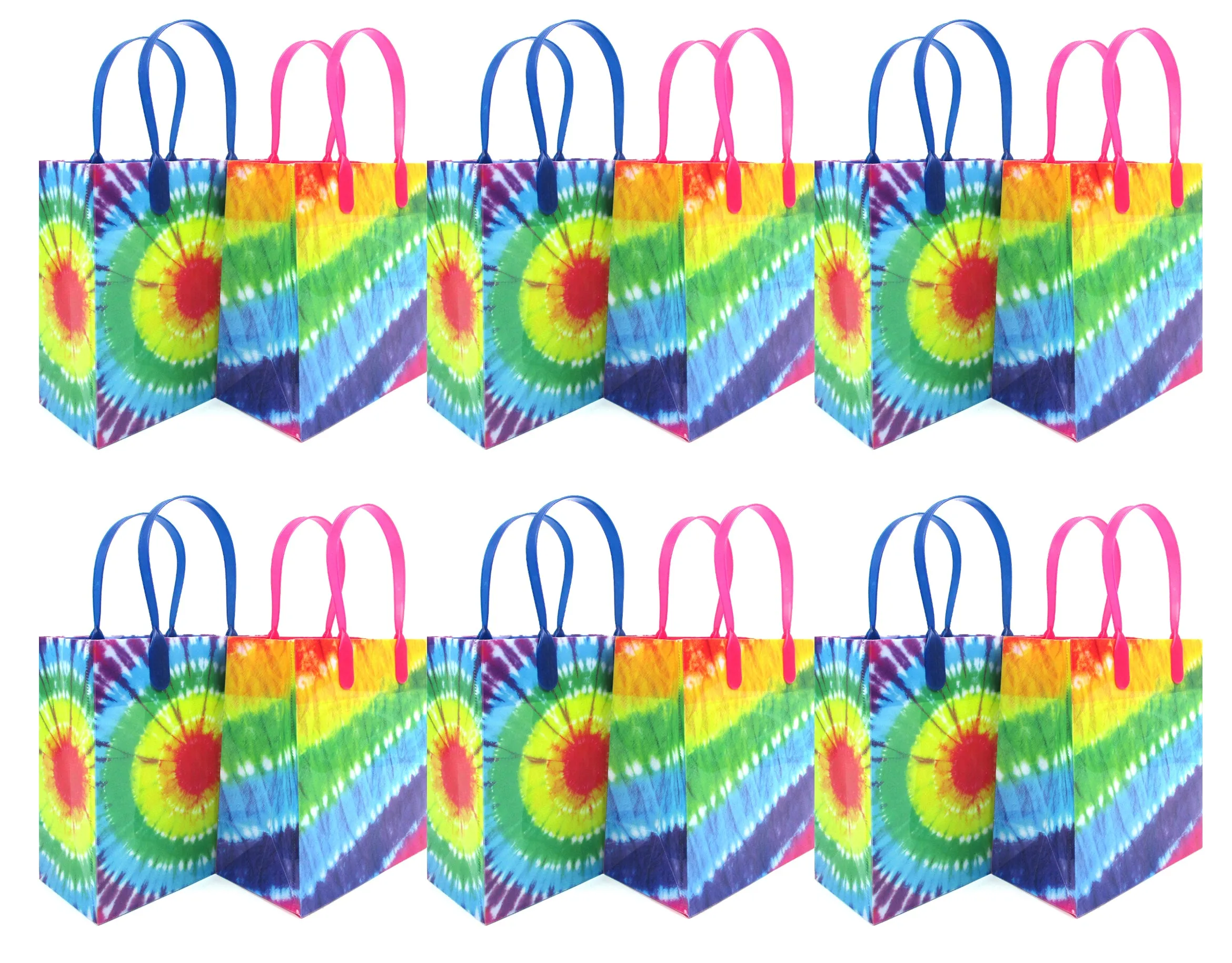 Tie Dye Party Favor Bags Treat - Set of 6 or 12