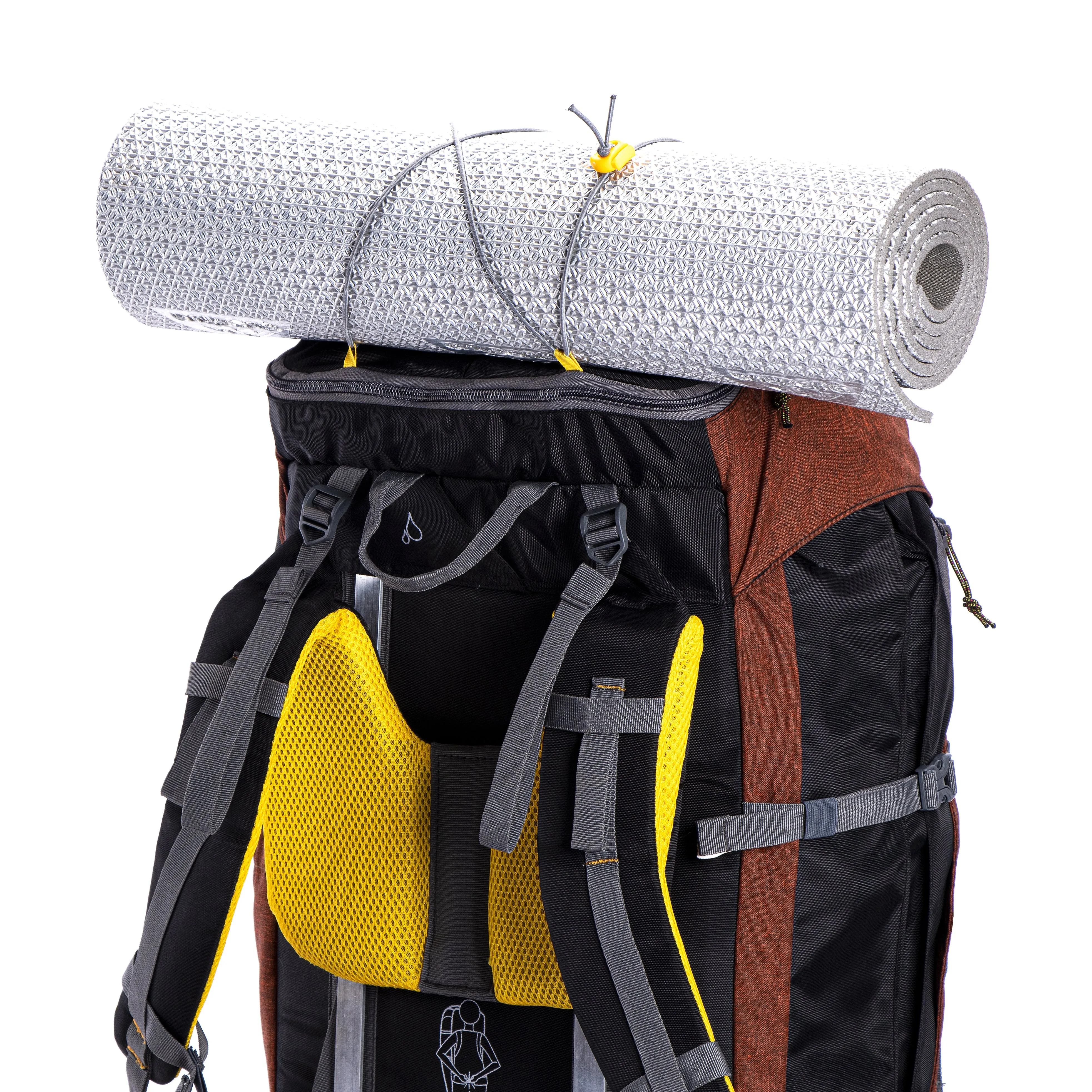 Tripole Terra Backpacking and Trekking Rucksack with Front Opening, Rain Cover and Metal Frame | 3 Year Warranty | Red Melange | 50 Litres