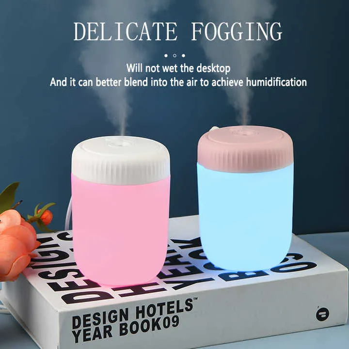 USB Electric Mini Air Humidifier Night-ضوء ليلي، بخاخ