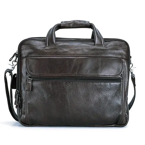 West Louis Genuine Leather 15.6" Laptop Business Briefcase