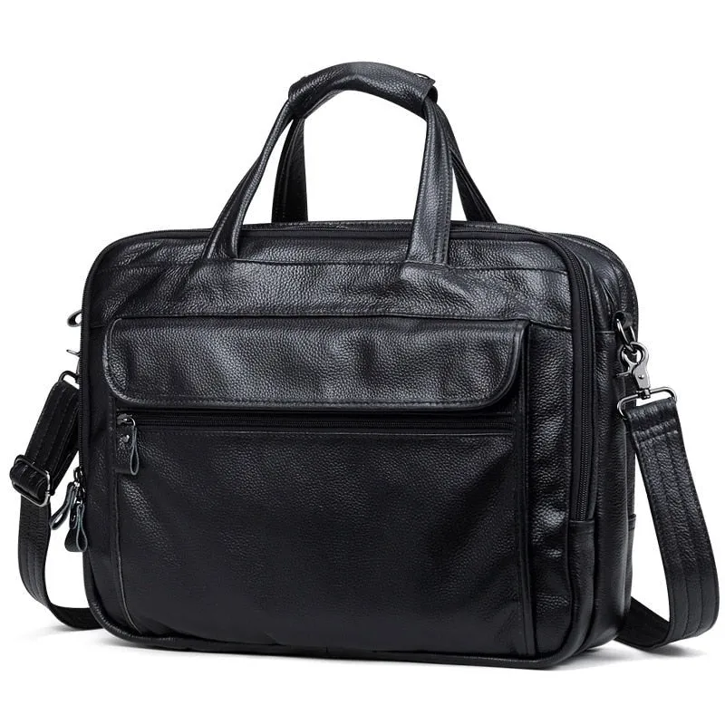 West Louis Genuine Leather 15.6" Laptop Business Briefcase