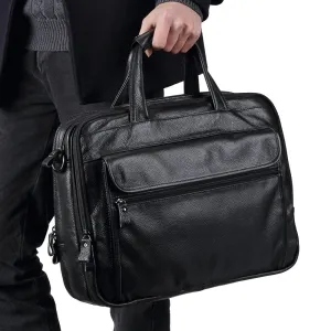 West Louis Genuine Leather 15.6" Laptop Business Briefcase