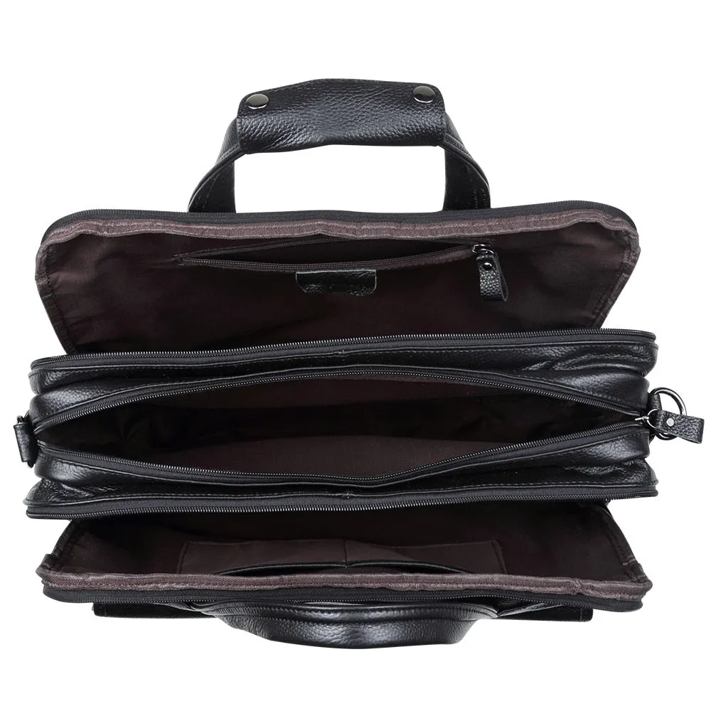 West Louis Genuine Leather 15.6" Laptop Business Briefcase