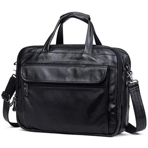 West Louis Genuine Leather 15.6" Laptop Business Briefcase