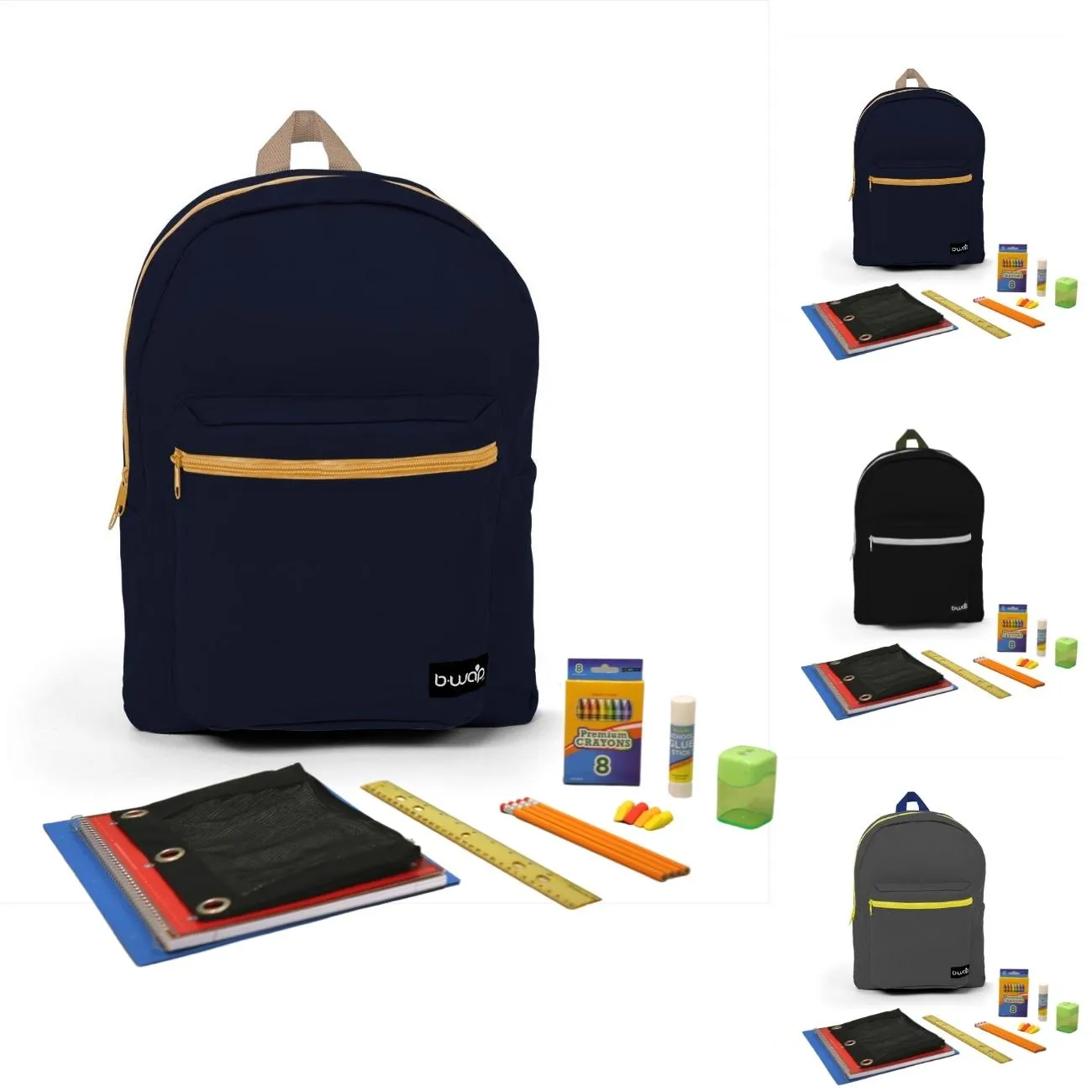 Wholesale Student Essentials Kit (24 Items per Kit) in 16'' Standard Backpack