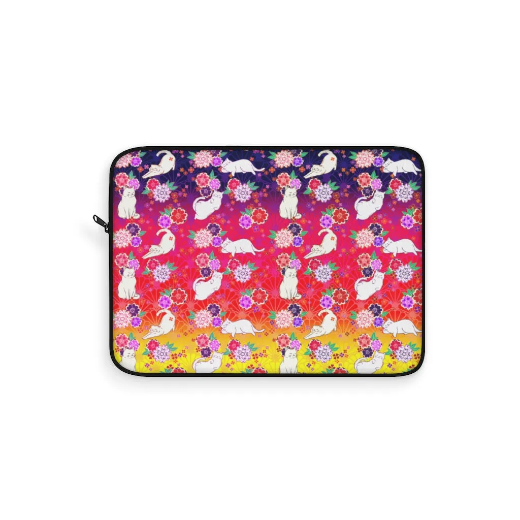 Yellow to Pink Cats Laptop Sleeve