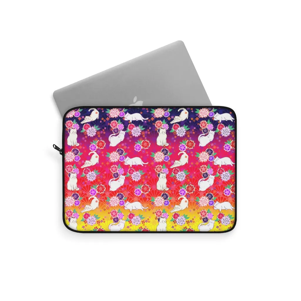 Yellow to Pink Cats Laptop Sleeve